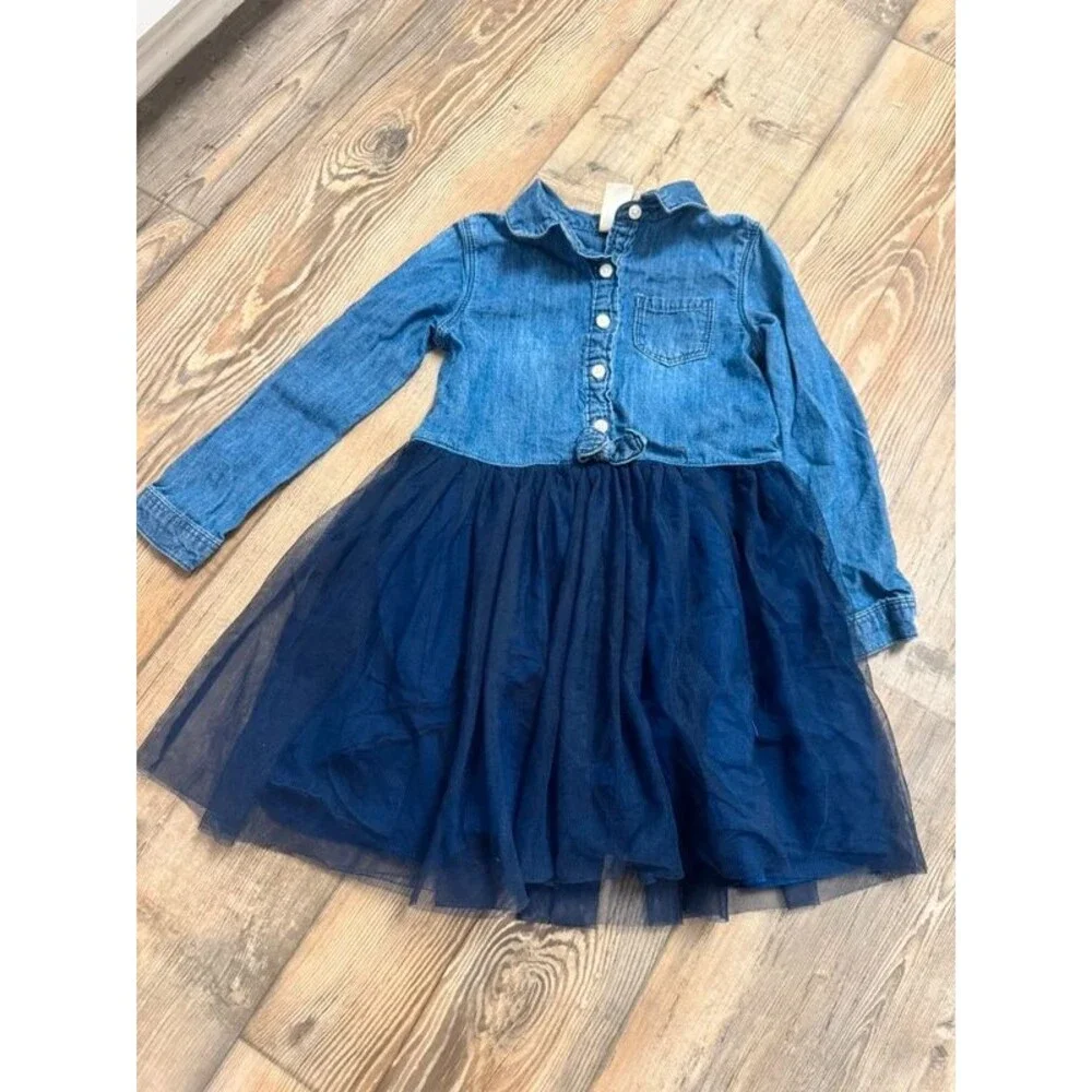 Long sleeve dress with tulle skirt